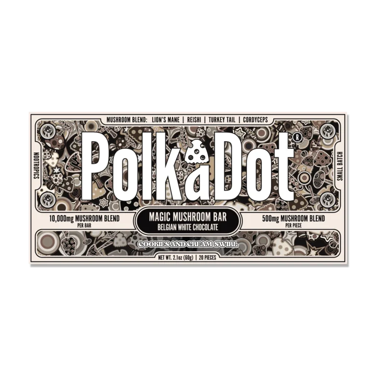 polkadot mushroom chocolate bar